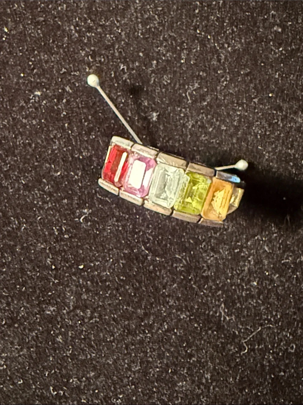 Multicolor Baguette Gemstone Band Ring - Vibrant Stone Row